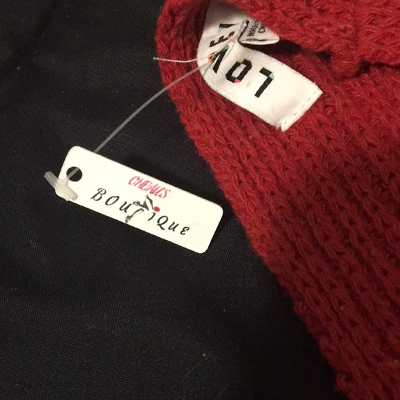 Loose comfortable fit sweater By Love J. Red size S-XL. Knitted material. - Picture 3 of 3